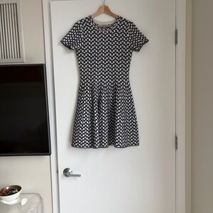 Elegant Black and White Patterned Dress